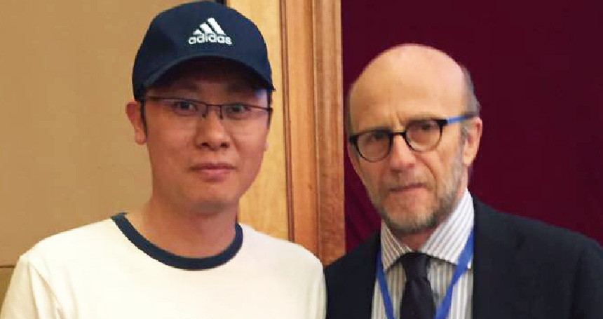 与意大利罗马大学Mangani教授合影